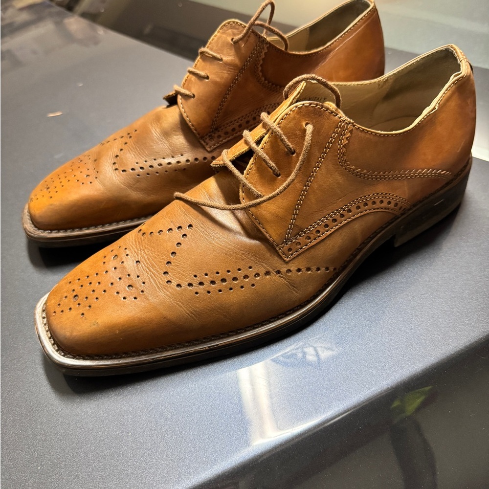 Skechers Tan Leather Oxford Shoes